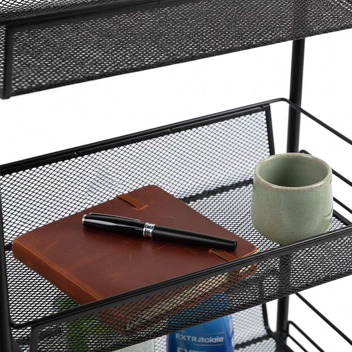 VOZÍK - černá, kov/plast (43.5/62.5/26cm) - Relaxdays