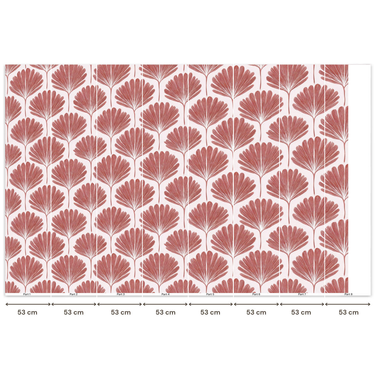 TAPETE - Fächer - Motiv - Terra - 400x260 cm - Rotbraun, Papier (400/260cm) - OnlyWow