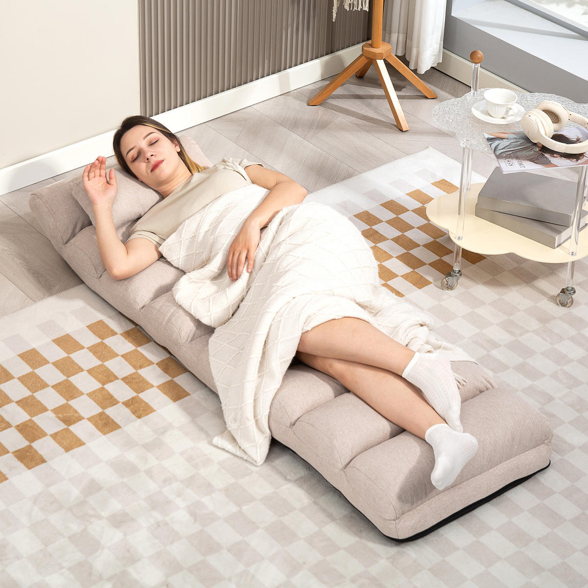 SCHLAFSESSEL DE-13443 Beige - Beige, Textil (58/78/119cm) - ComfortXL