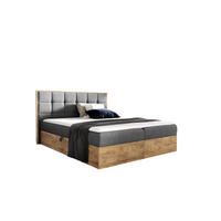 BOXSPRINGBETT Bizon in Stoff Faro - Grau, Textil (180/200cm) - AN-Moebel 4u