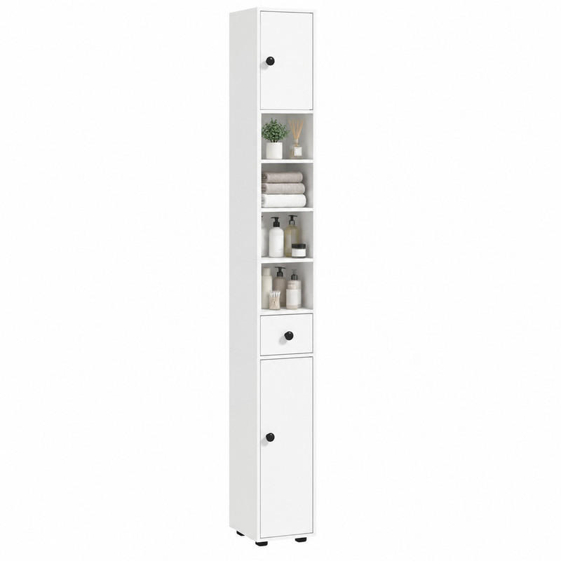 HOCHSCHRANK mit Schublade 180 x 20 x 20 cm White - Weiß, Holz (20/180/20cm) - Beauniv