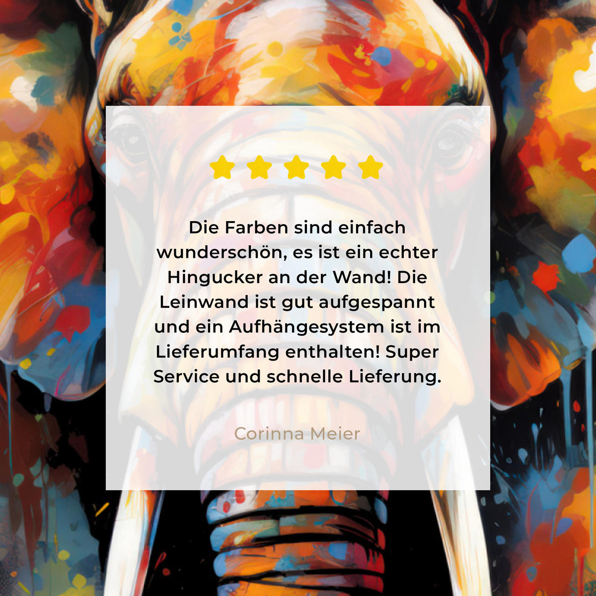 LEINWANDBILD Elefant - Graffiti - Schwarz - Tiere - Farben 80x60 cm - Schwarz, Textil (80/60cm) - MuchoWow