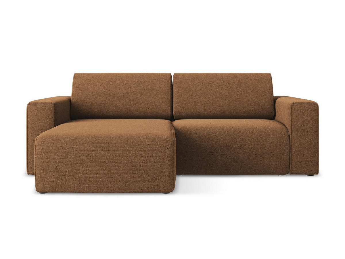 ECKSOFA Links Strukturstoff Stoff Orange - Beige/Terra cotta, Kunststoff/Textil (167/224cm) - Makamii