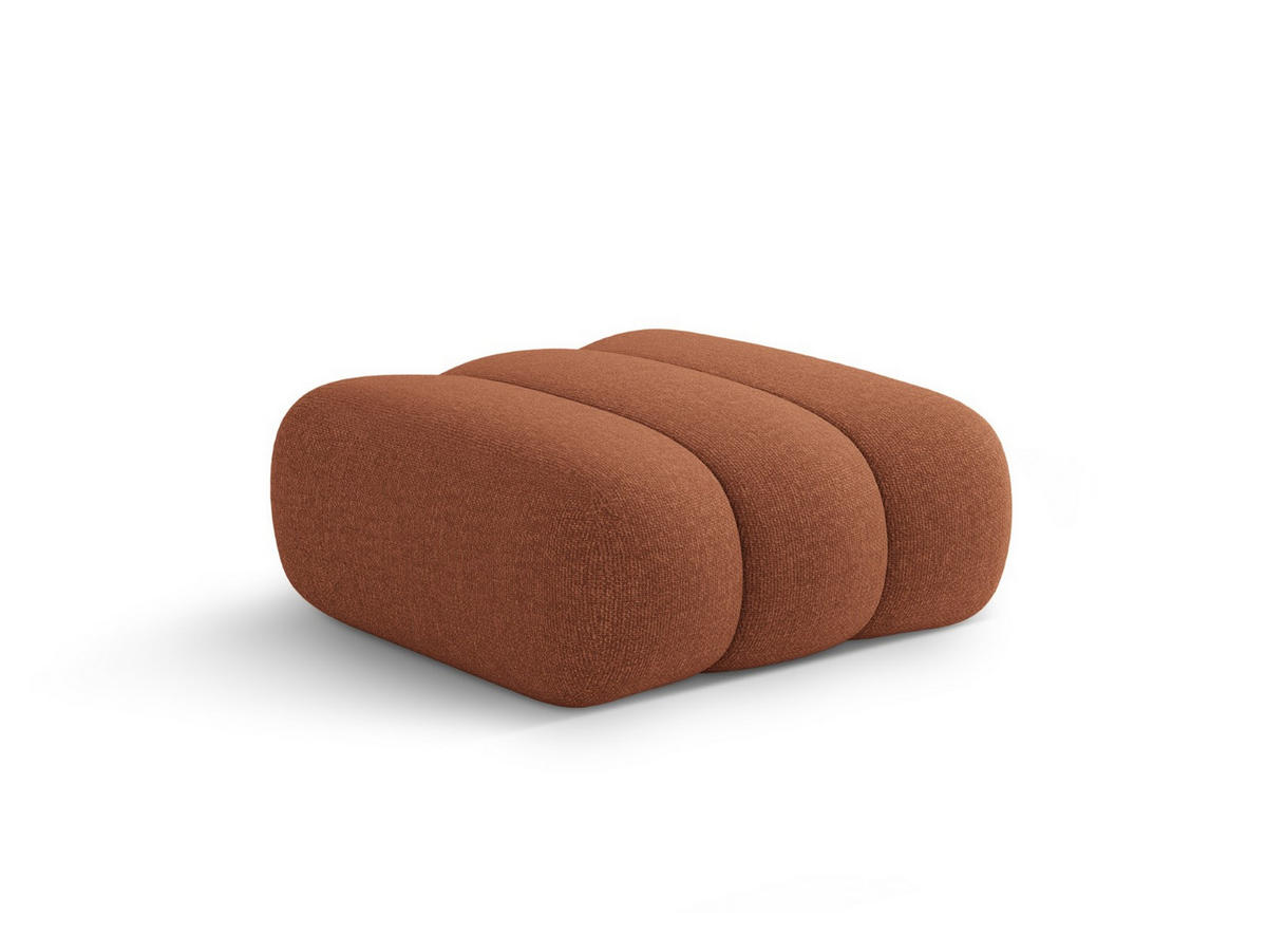 POUF Koge aus Chenille-Stoff ziegelrot - Orange, Textil (95/40/95cm) - Cosmopolitan Design