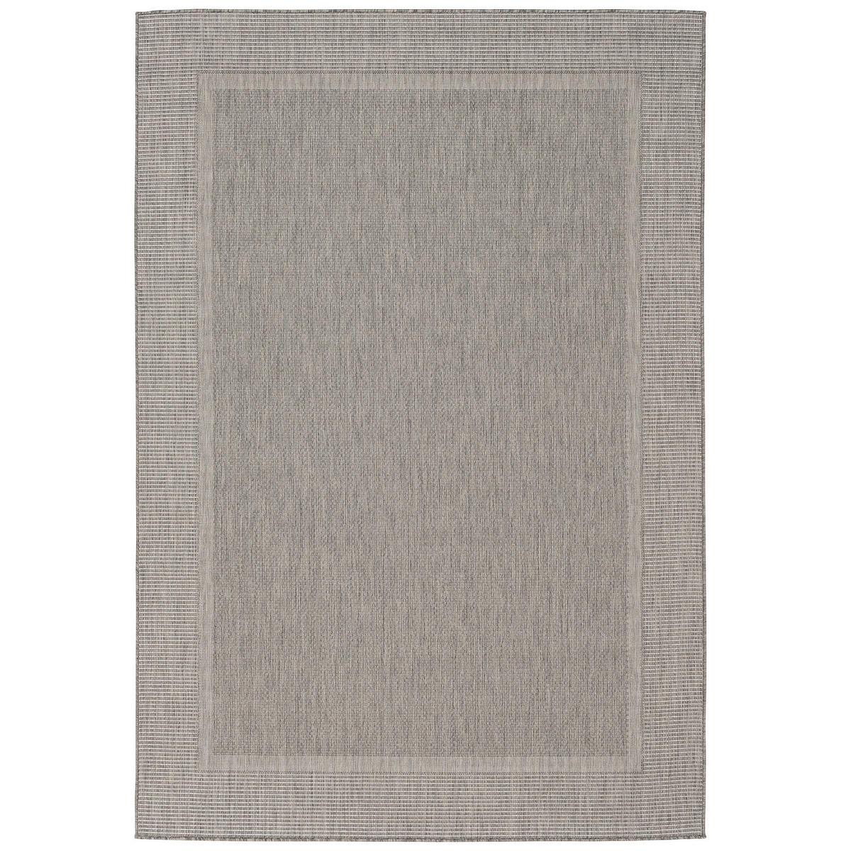 IN & OUTDOOR TEPPICH NATUR VALENCIA BORDÜRE - Anthrazit, Textil (120/170cm) - Pergamon