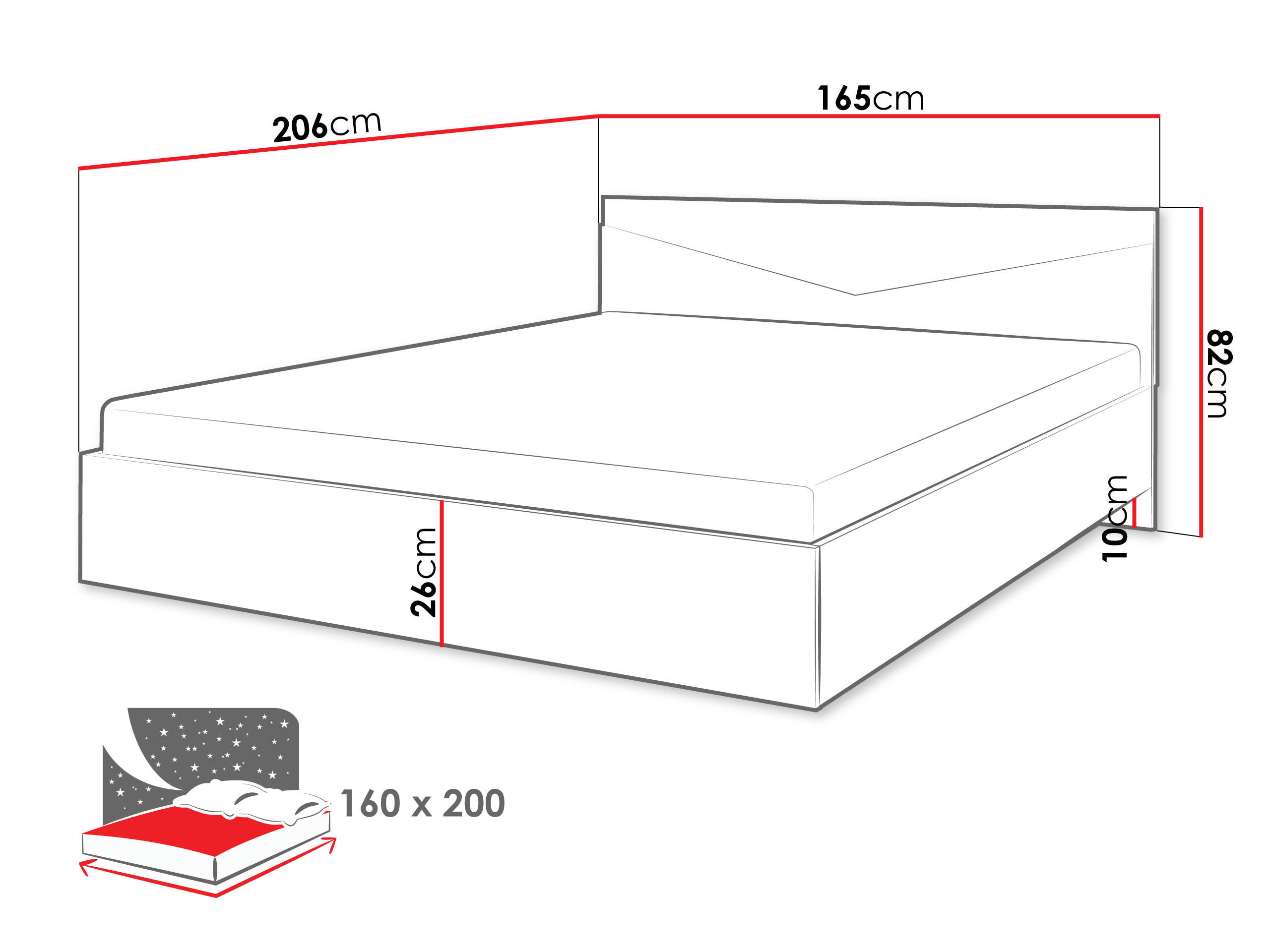 DOPPELBETT Aston 08 - Eichefarben/Beige, Holzwerkstoff (160/200cm) - MIRJAN24