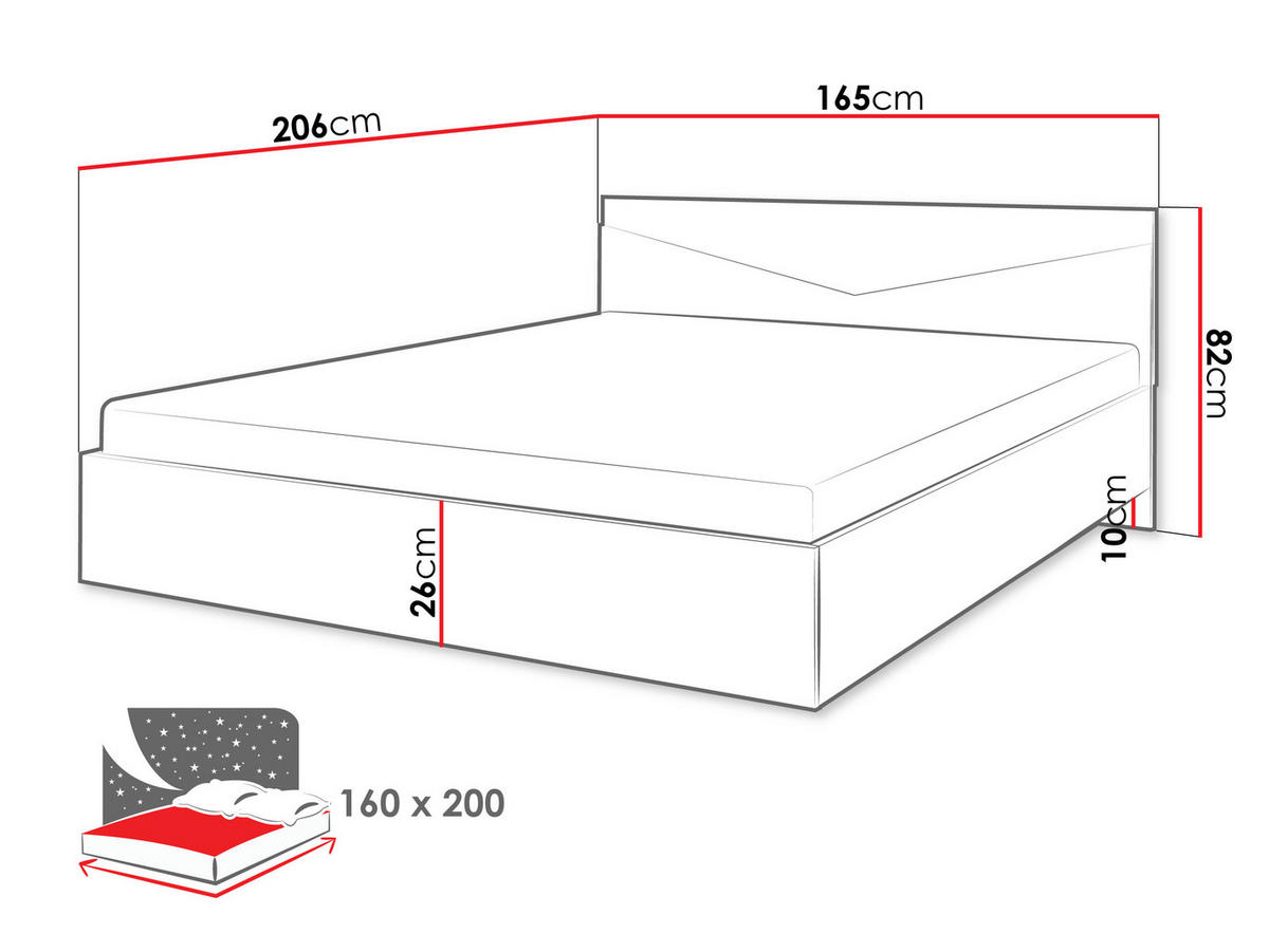 DOPPELBETT Aston 08 - Eichefarben/Beige, Holzwerkstoff (160/200cm) - MIRJAN24