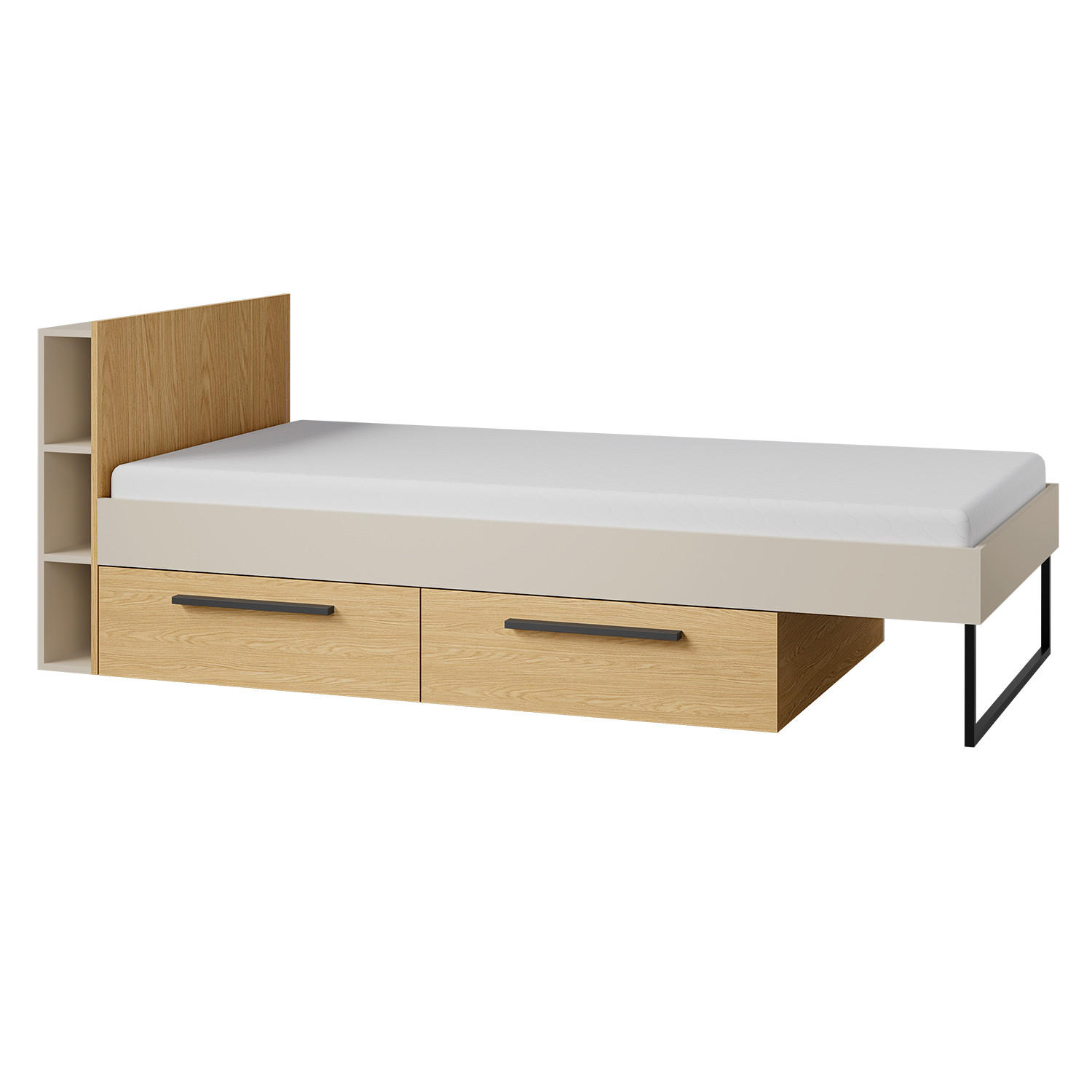 Beautysofa Bett Kaschmir, Eiche