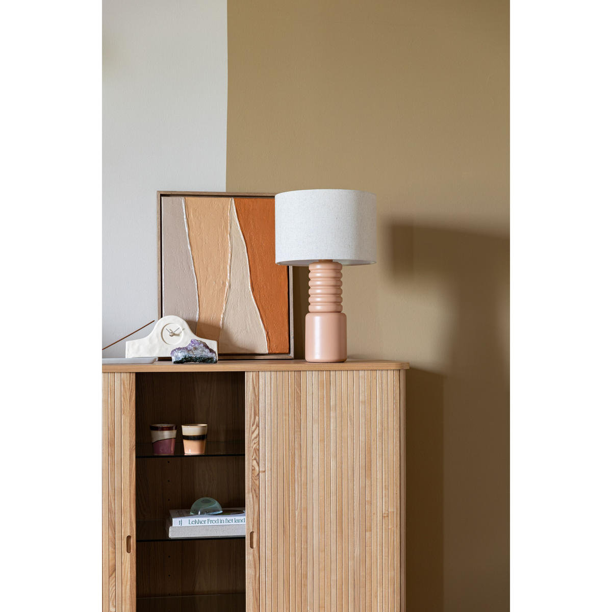 TISCHLAMPE Six Beige - Beige, Metall (30/30/50cm) - Zuiver