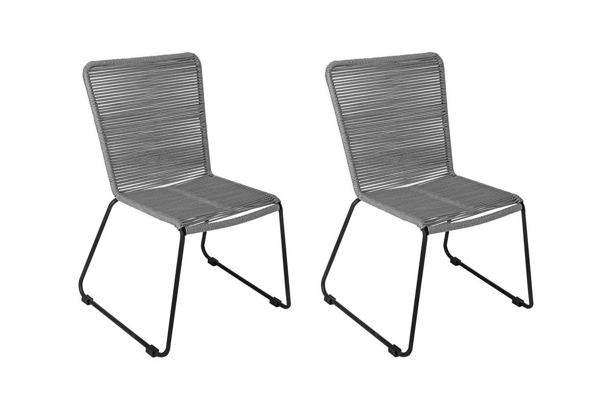 GARTENSTUHL 2ER-SET ISRA - Grau, Textil/Metall (58/88/55cm) - SAM