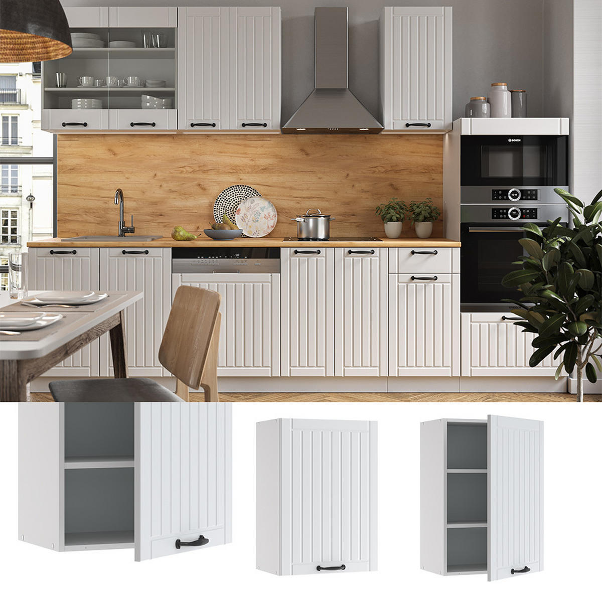 HÄNGESCHRANK Fame-Line Weiß Landhaus 50 cm - Weiß, Holzwerkstoff (50/72/34.1cm) - Vicco