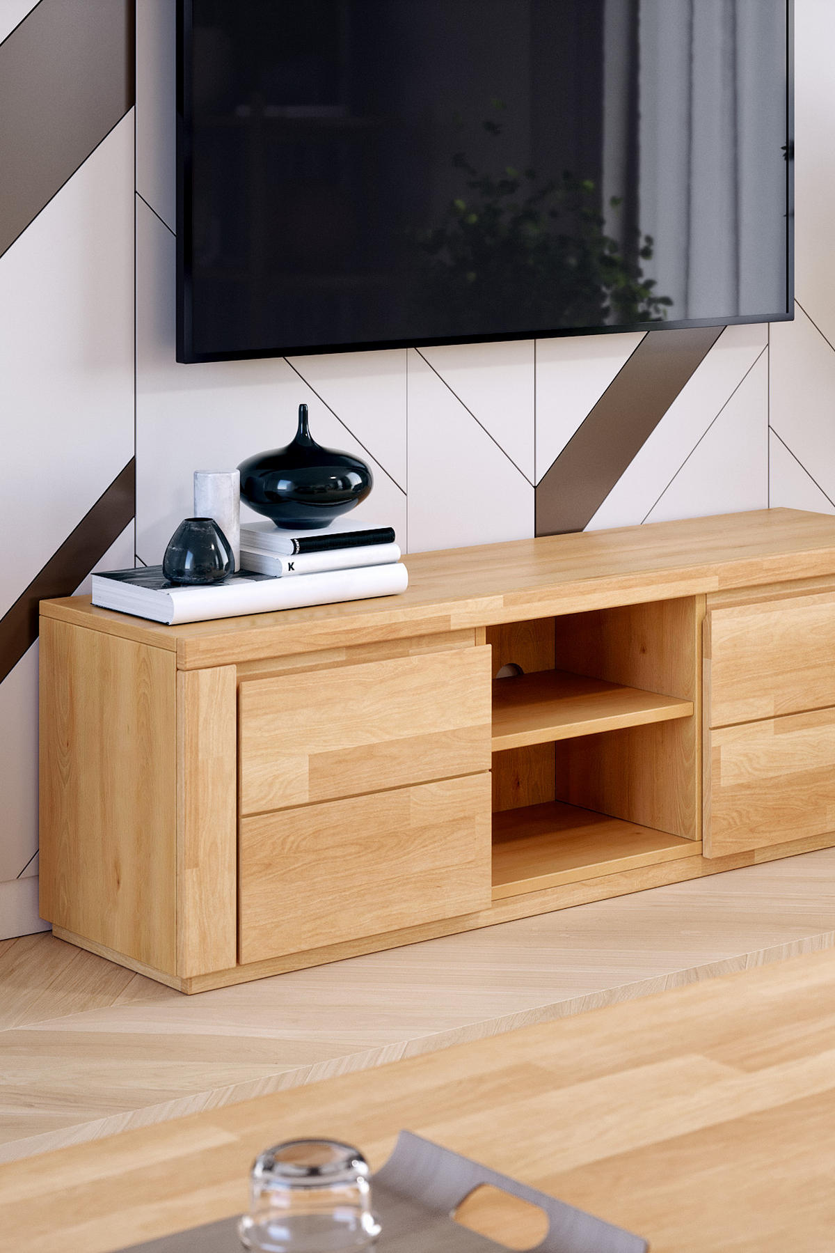 LOWBOARD Viborg - Buchefarben, Holz (37/47/140cm) - kiki design