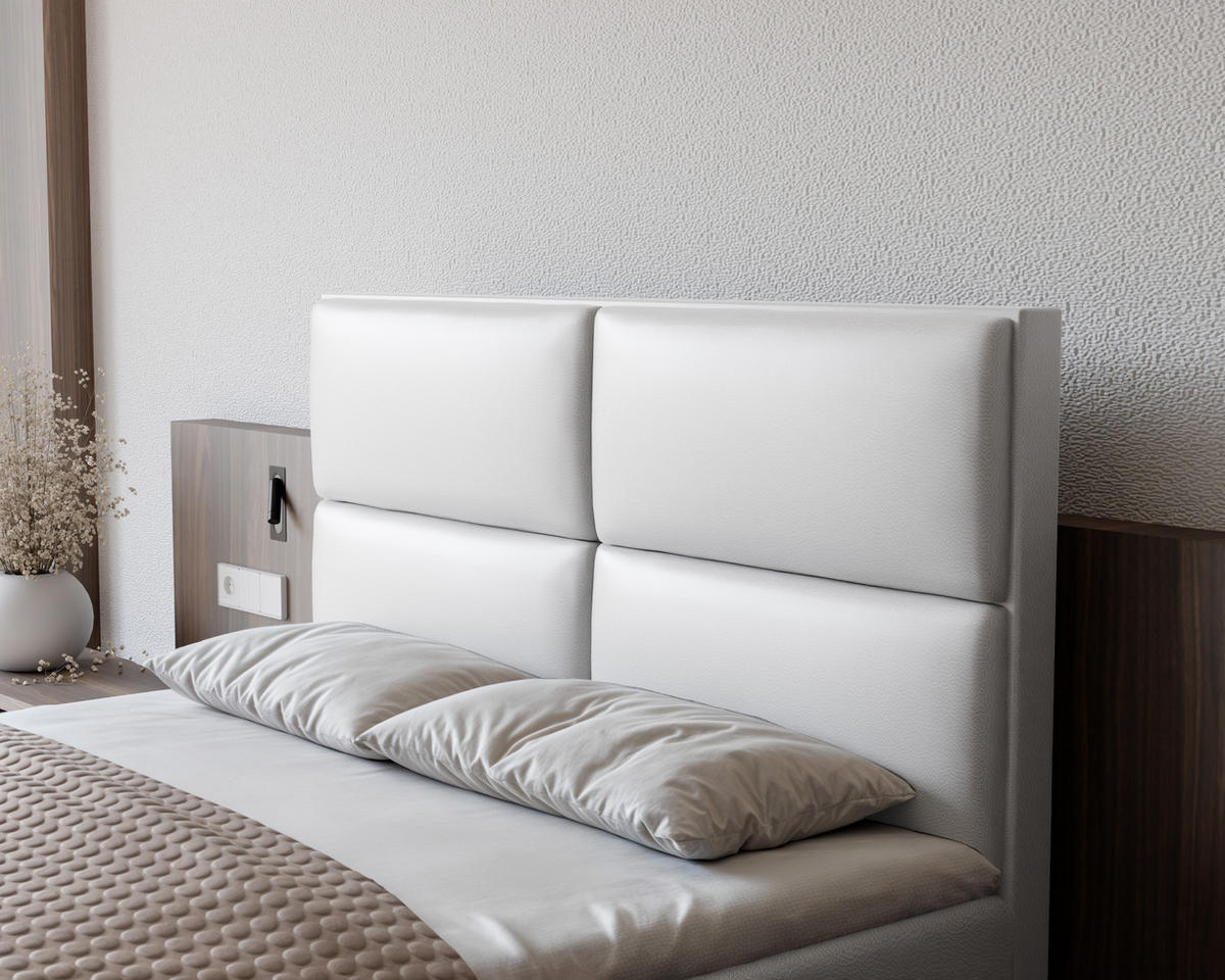 BOXBETT 120x200 cm mit Topper - Weiß, Textil (160/200cm) - Idohome