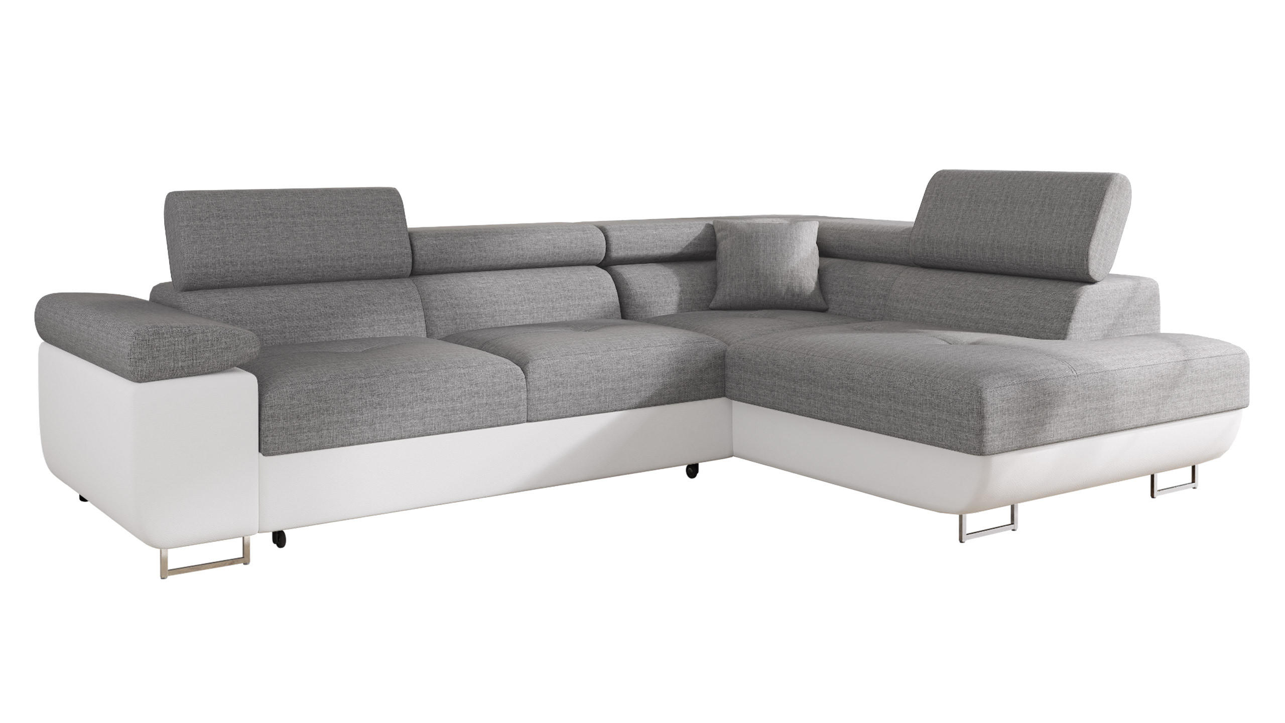 ECKSOFA Torezio, Seite: Rechts - Weiß, Holz/Textil (274/203cm) - MIRJAN24
