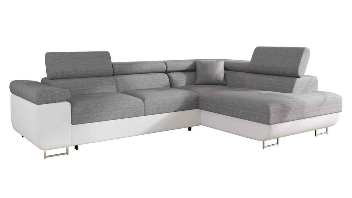 ECKSOFA Torezio, Seite: Rechts - Weiß, Holz/Textil (274/203cm) - MIRJAN24