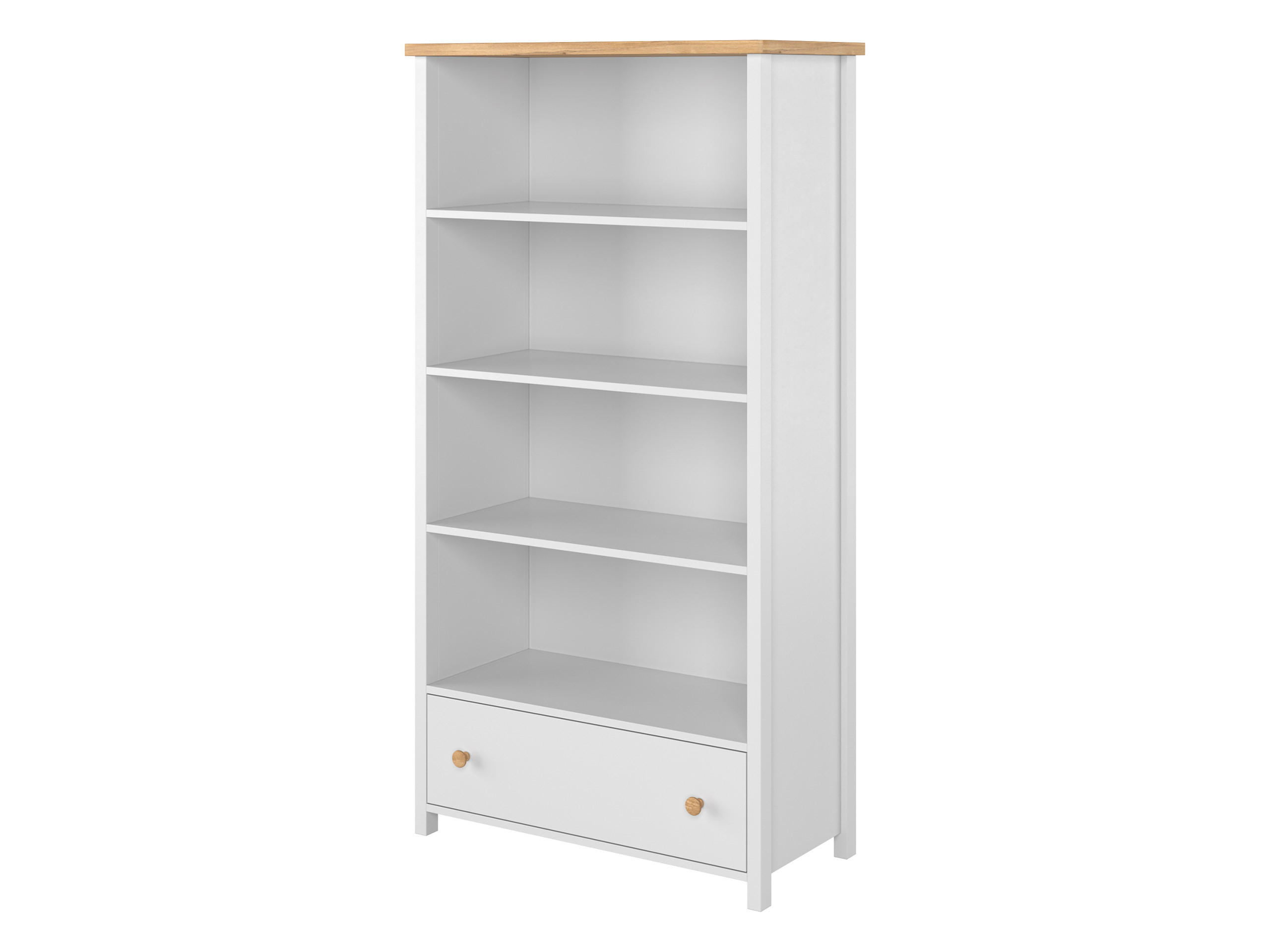 Mirjan24 Standregal Weiß, Eiche 85x162x42 cm