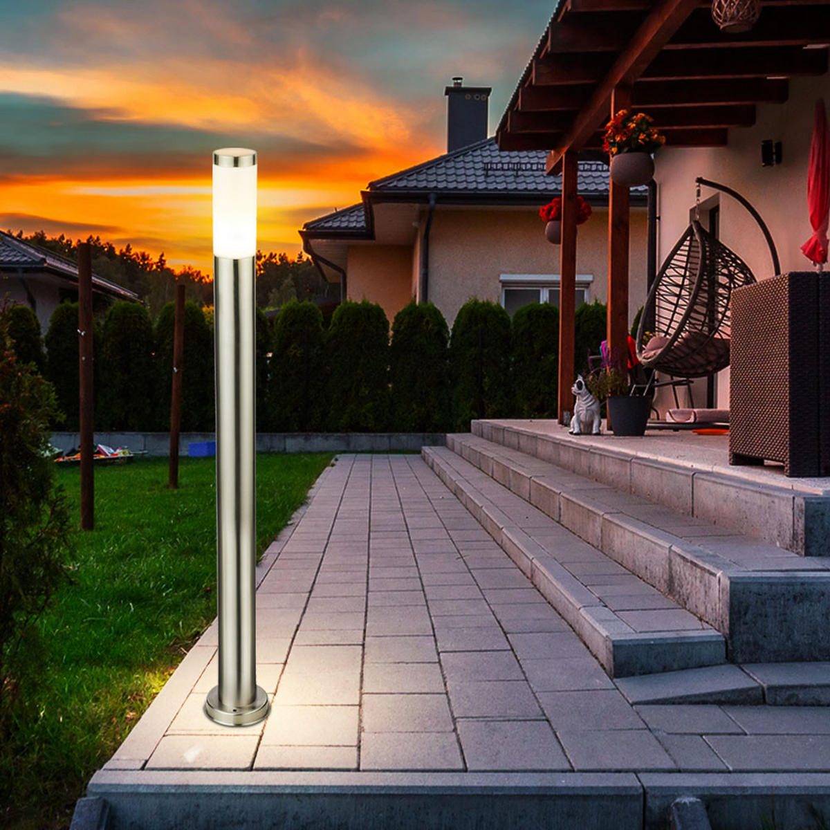 LED WEGELEUCHTE Edelstahl Silber - Silberfarben, Kunststoff/Metall (13/110/13cm)