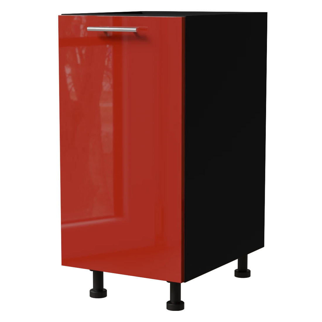 Feldmann-Wohnen Unterschrank Rot, Schwarz 40x82x50 cm