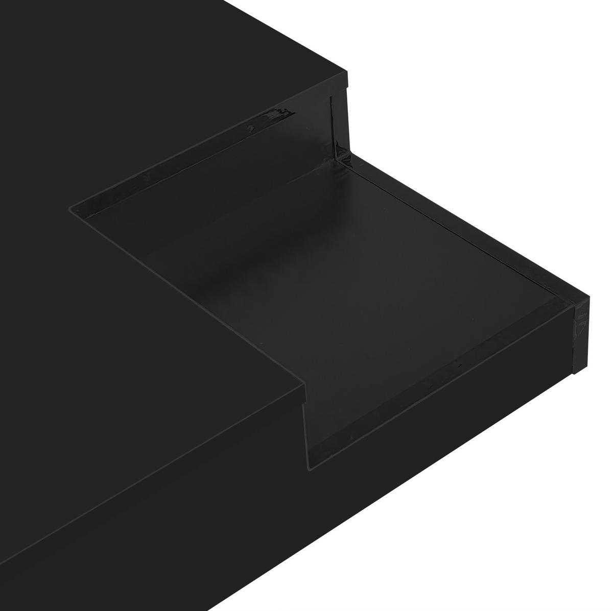 COUCHTISCH mit LED 72x72x30 cm Hochglanz Schwarz Weiß - Schwarz, Holzwerkstoff (72/72/30cm) - Meubliv