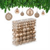 150-TLG.WEIHNACHTSKUGELN-SET - Beige, Kunststoff (6/7/6cm) - Relaxdays