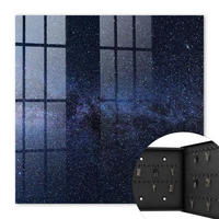 SCHLÜSSELBOX Schwarz 30x30 cm- Türöffnung nach rechts - Nachthimmel - Schwarz, Metall (30/30/5cm) - TULUP