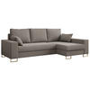 ECKSOFA Dorian Velvet Hellbraun - Hellbraun/Goldfarben, Textil/Metall (242/138cm) - MKS