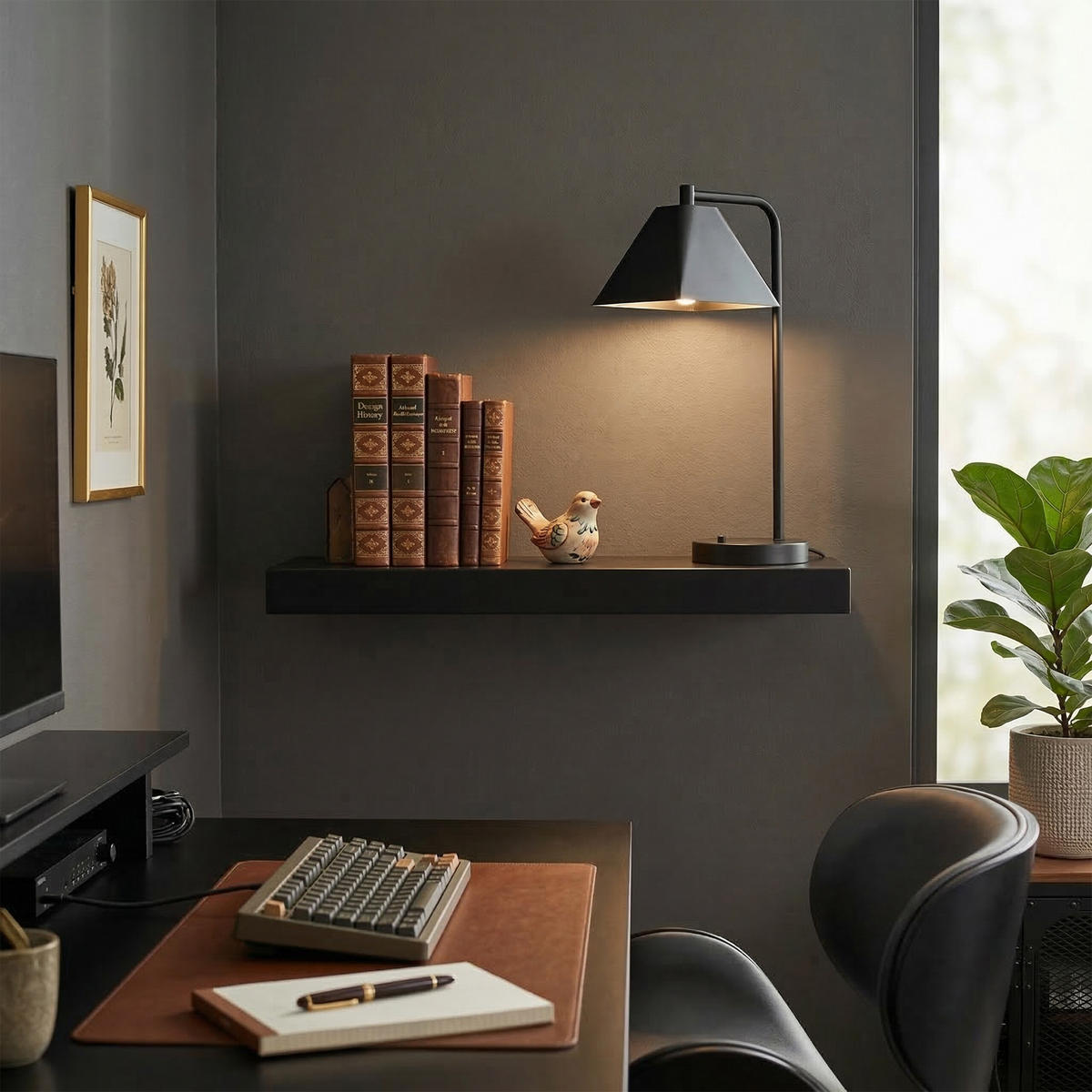 3XPOLICA - čierna, kov/kompozitné drevo (50/4/23cm) - Relaxdays