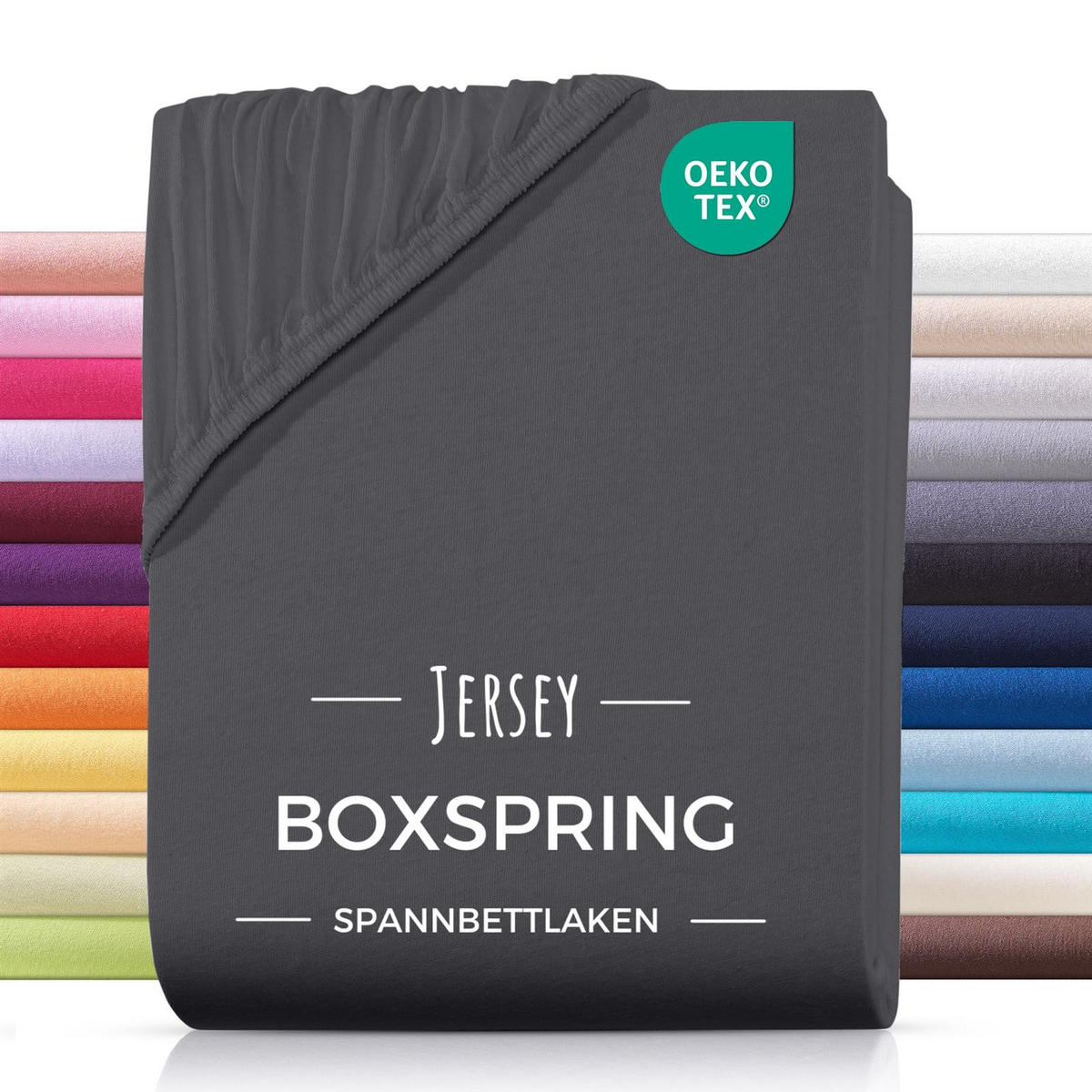 SPANNBETTLAKEN Boxspringbett Jersey 180x200 180x220 200x200 200x200, Wasserbett Bettlaken aus 100% Baumwolle - Anthrazit, Textil (200/220cm) - Carpe Sonno