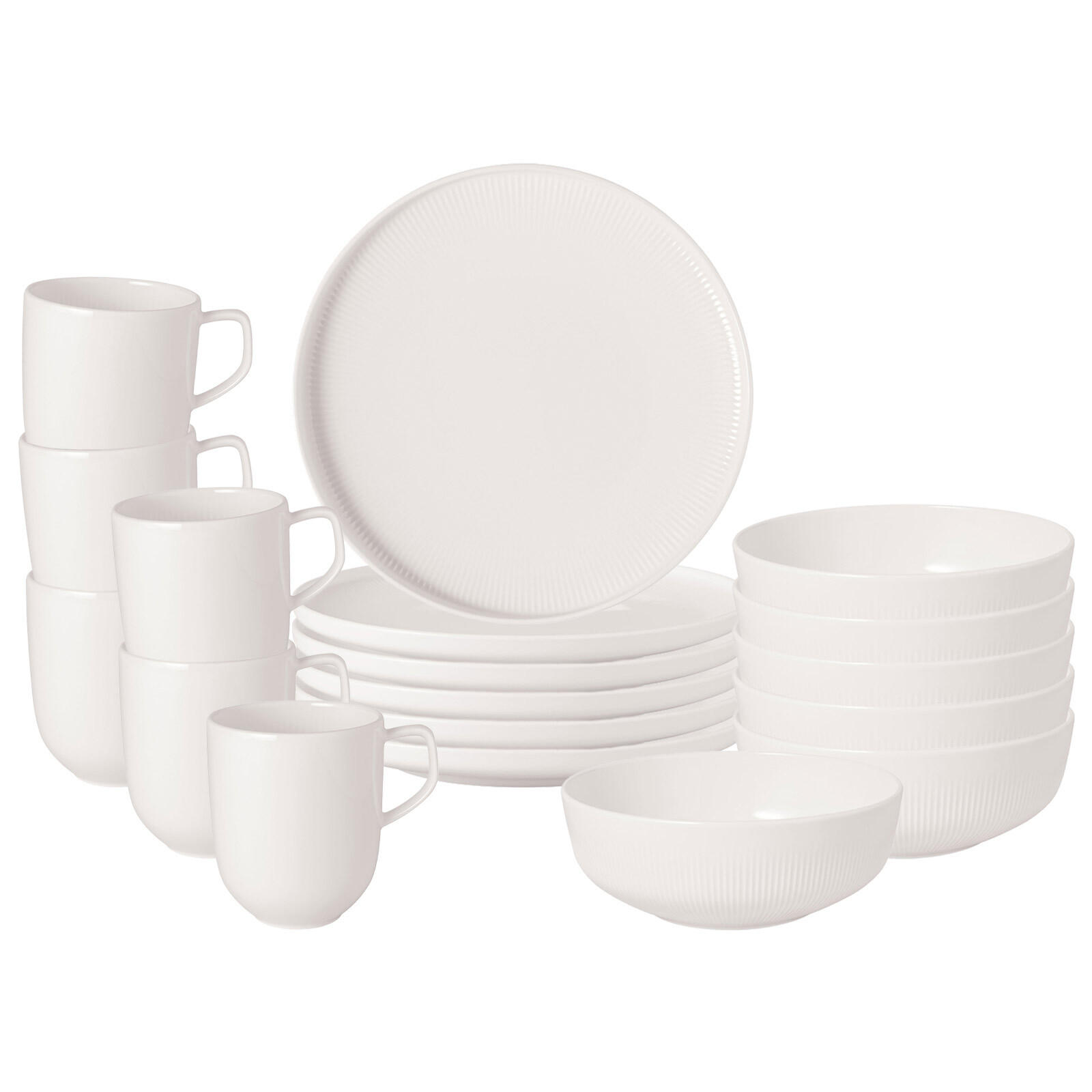 FRÜHSTÜCKS-SET Afina weiß 18er Set - Weiß, Keramik (1/1/1cm) - Villeroy & Boch