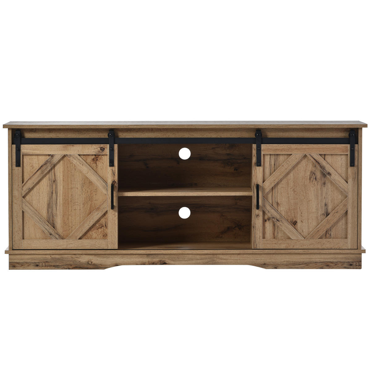 TV-SCHRANK mit Schiebetüren 150 x 40 x 60 cm Braun Holzwerkstoff - Braun, Holzwerkstoff (40/60/150cm) - Beauniv