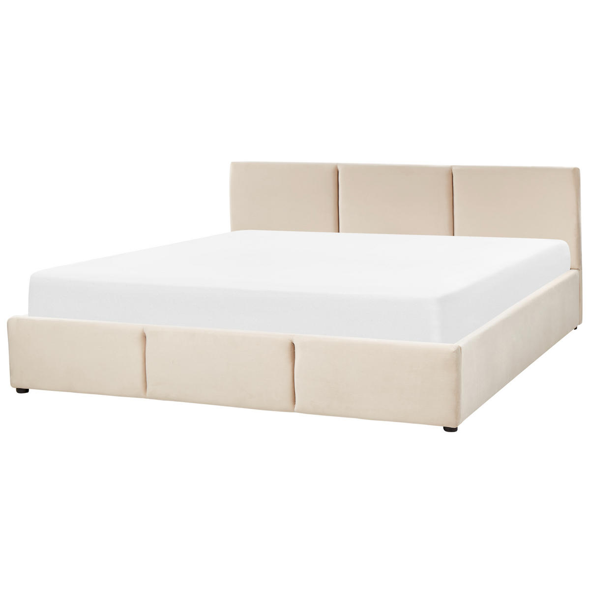 POLSTERBETT 180/200cm Helles Beige Bousse - Beige, Textil (180/200cm) - Beliani