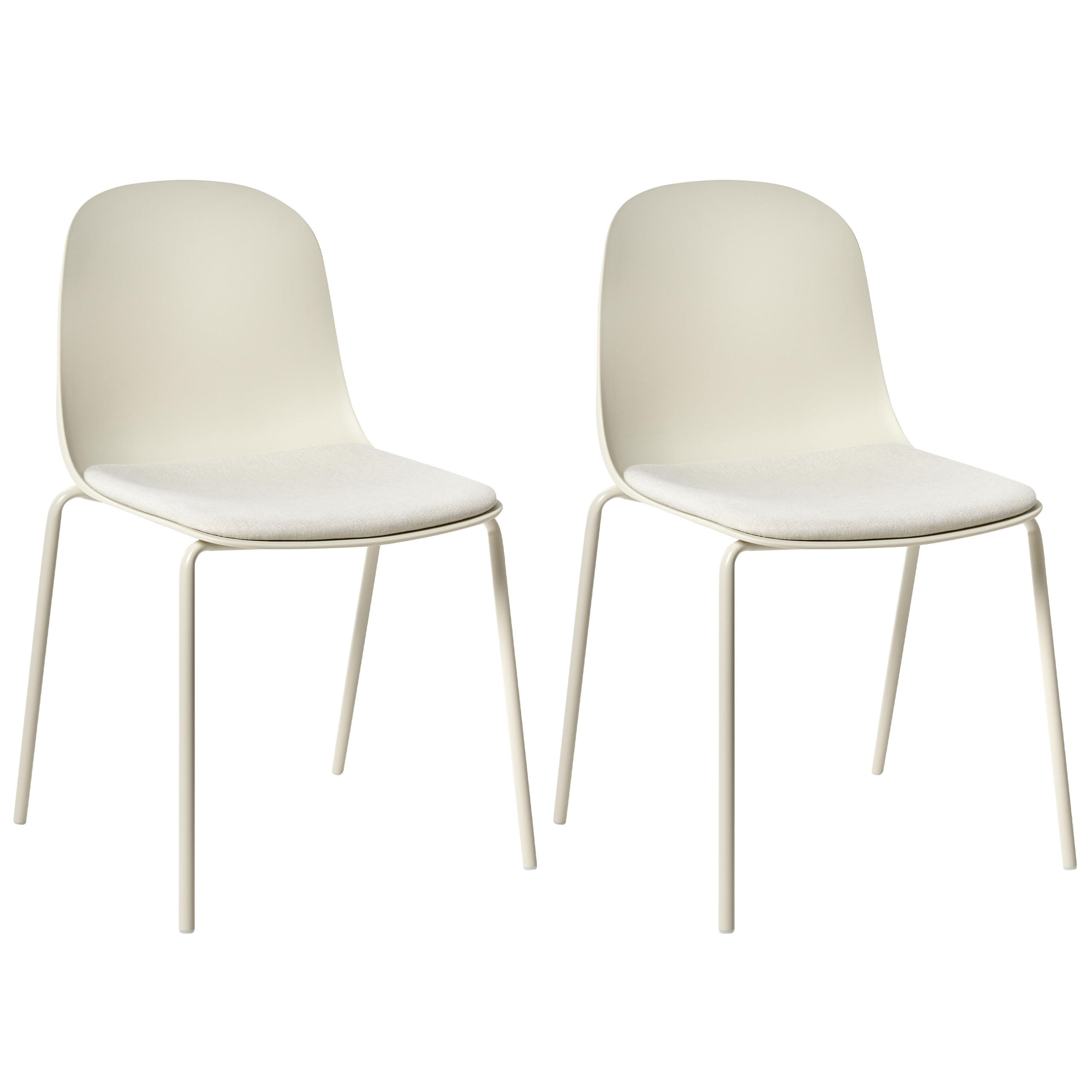 KONFERENZSTUHL 2er-Set Hellbeige Dorr - Beige, Kunststoff (50/85/54cm) - Beliani