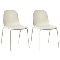 KONFERENZSTUHL 2er-Set Hellbeige Dorr - Beige, Kunststoff (50/85/54cm) - Beliani