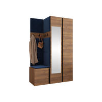 MOBILIER PENTRU HOL Orion XXVI - albastru/culoare lemn de nuc, material plastic/compozit lemnos (116/186/46cm) - MIRJAN24