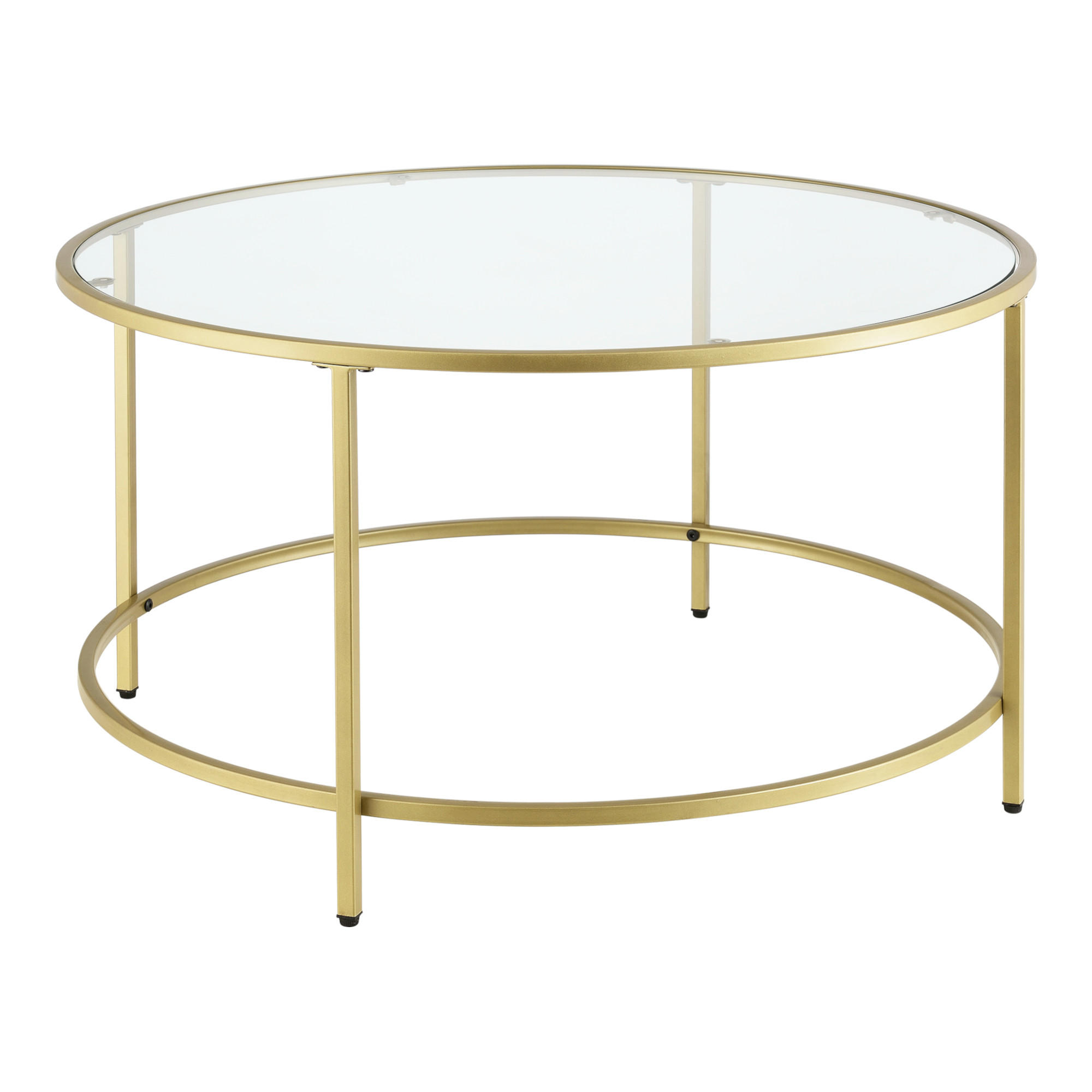 COUCHTISCH Kouvola 84/84/46 - Goldfarben, Glas (84/84/46cm) - [en.casa]