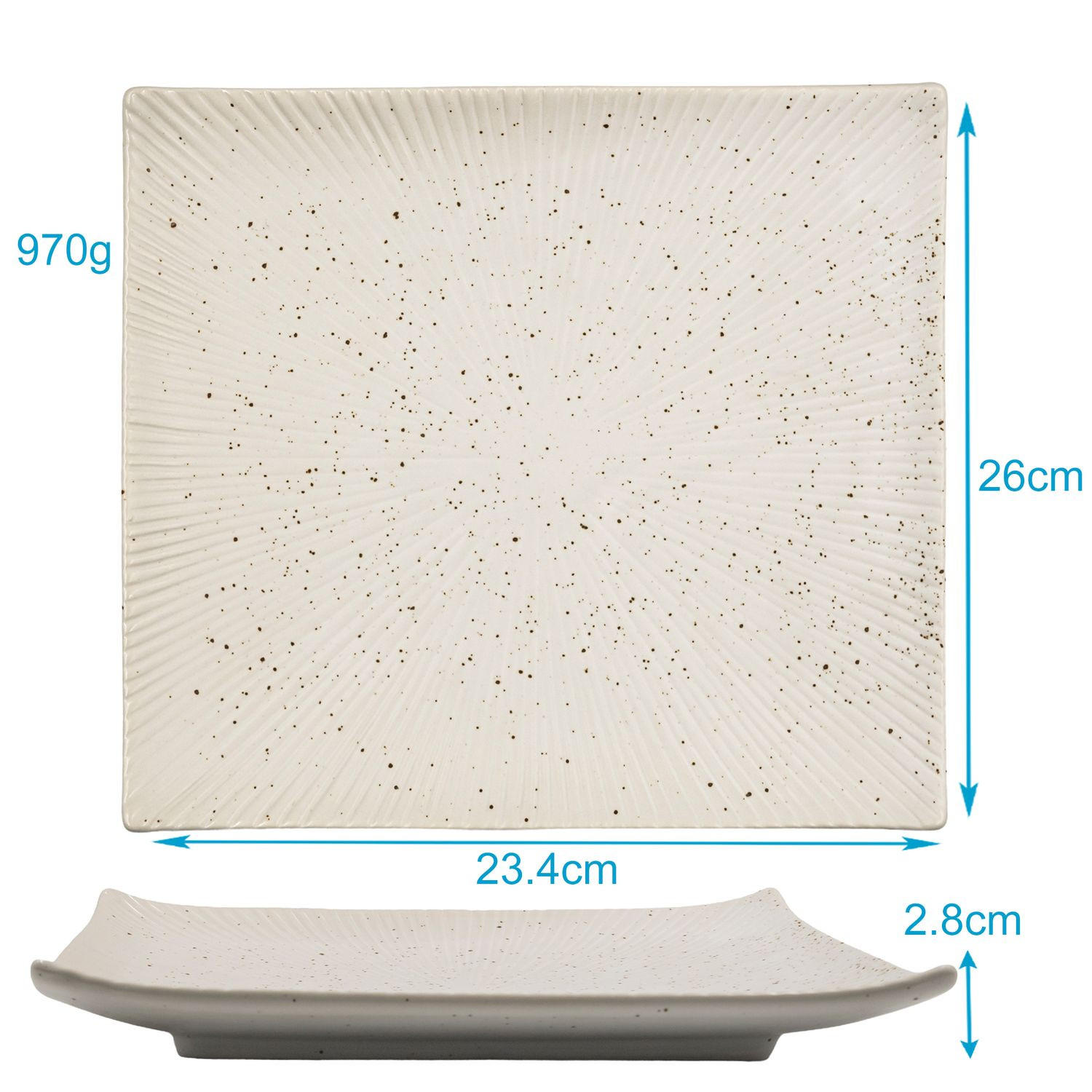 SUSHI PLATTE - Weiß, Keramik (23.4/3.8/26cm) - Intirilife