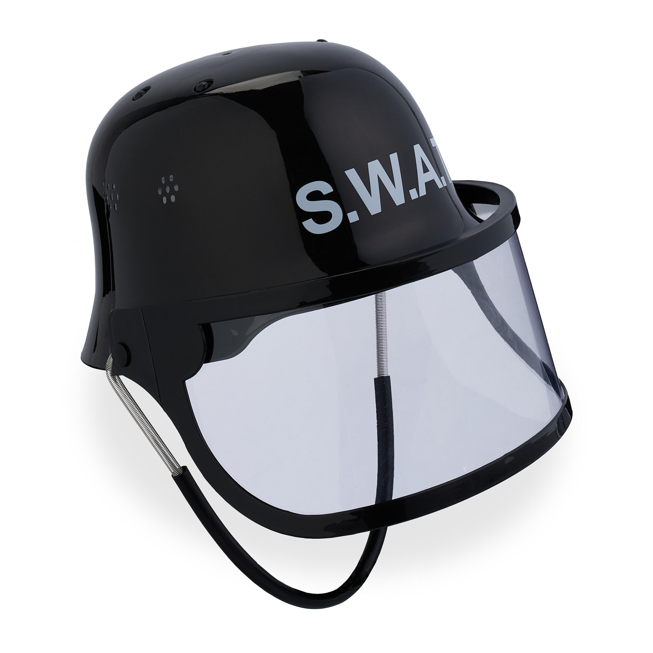 SWAT-HELM - Schwarz, Kunststoff/Textil (22.5/24.5/28cm) - Relaxdays