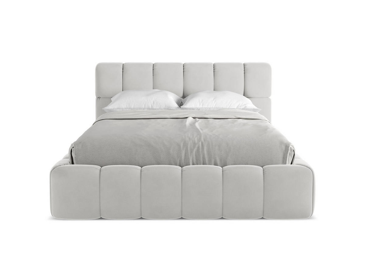 POLSTERBETT mit Bettkasten und Lattenrost 160x228 Grau - Silberfarben/Schwarz, Kunststoff/Textil (140/200cm) - Makamii