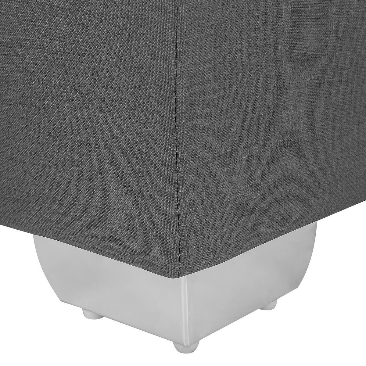 BOXSPRINGBETT 90/200cm Dunkelgrau President - Dunkelgrau, Textil (90/200cm) - Beliani