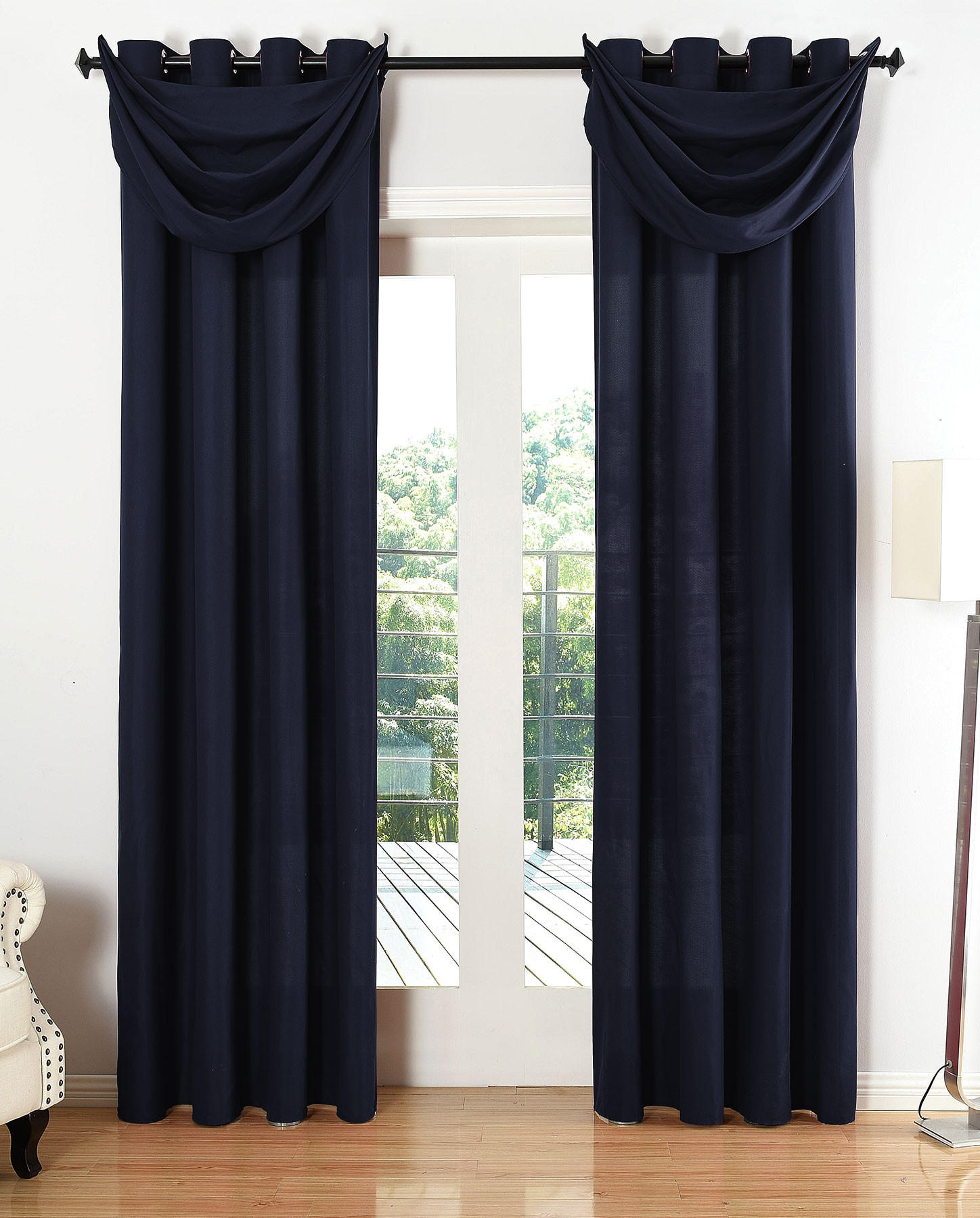 VORHANG ZAGREB HxB 175x140 cm Dunkelblau - Dunkelblau, Textil (140/175cm) - Gardinenbox