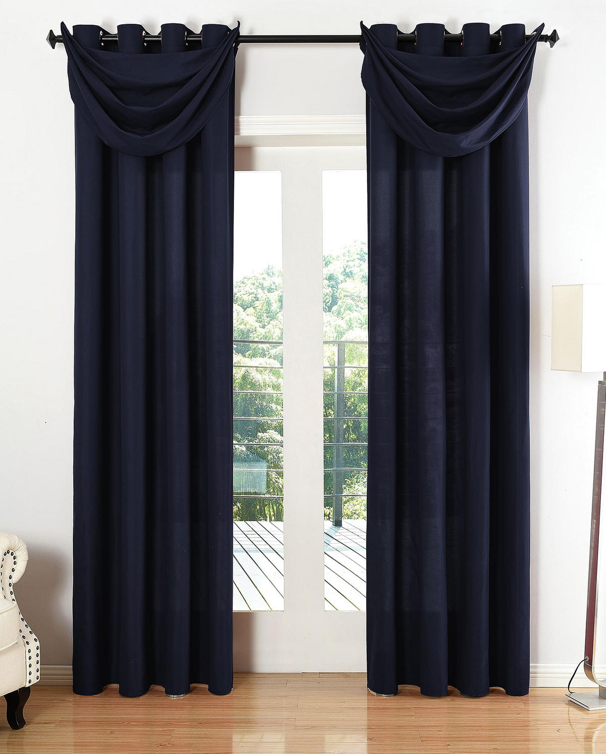 VORHANG ZAGREB HxB 225x140 cm Dunkelblau - Dunkelblau, Textil (140/225cm) - Gardinenbox
