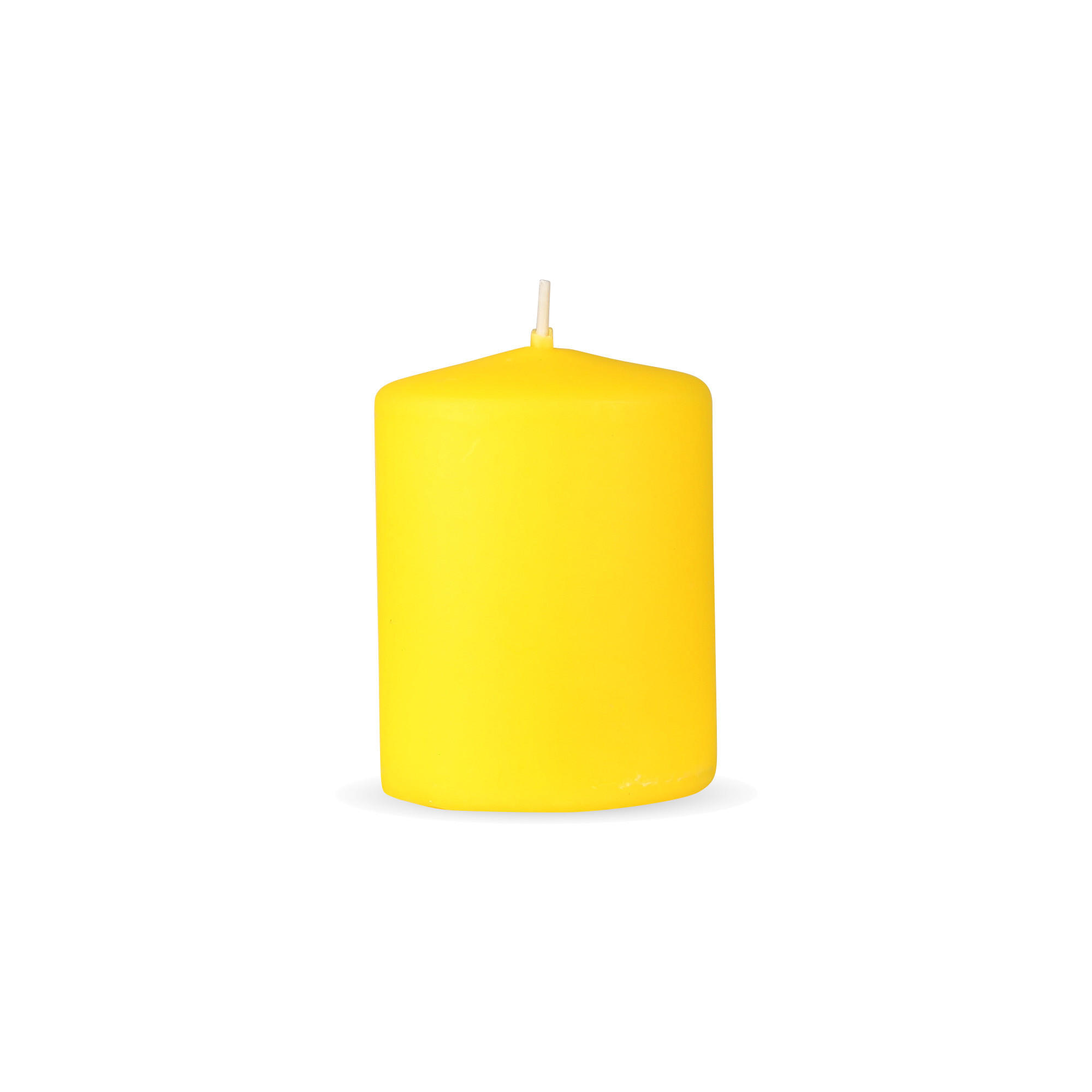 STUMPENKERZEN "Gelb", Größe Ø7cm x Höhe: 8 cm - Hellgelb, Naturmaterialien (7/8cm) - HS Candle