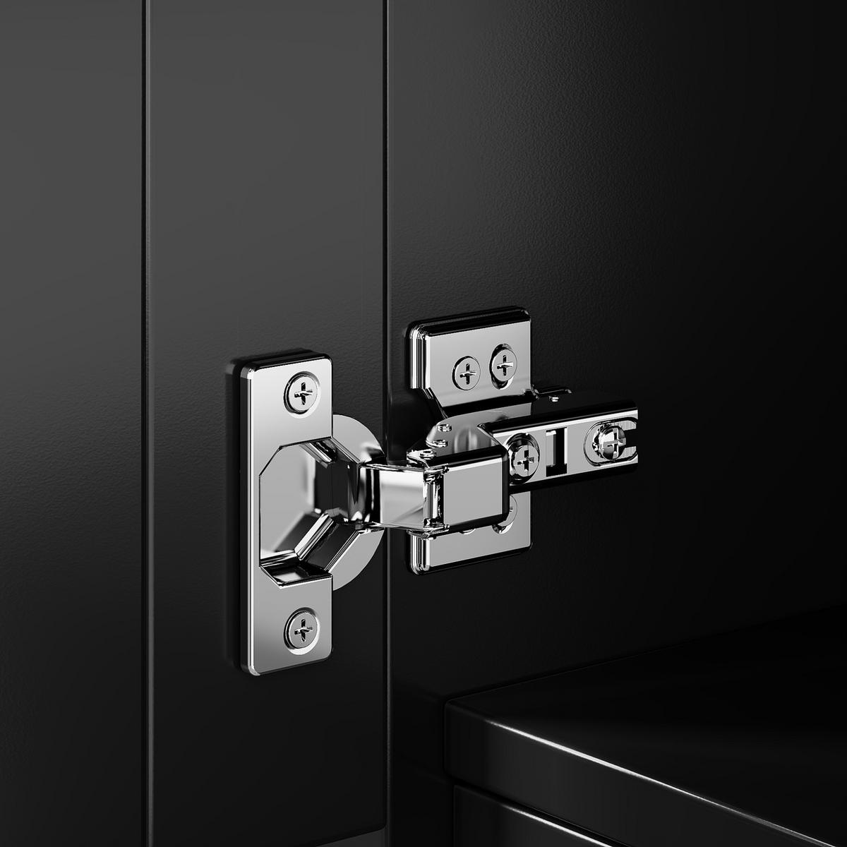 BUFFET 140/175/38,5 cm Schwarz aus Acryl und MDF mit Kippschutz - Schwarz, Holzwerkstoff (38.5/175/140cm) - OKMYHOME