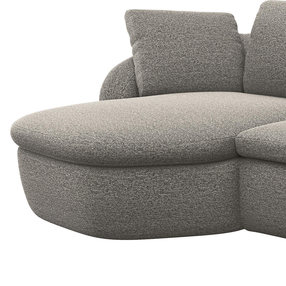 ECKSOFA mit Longchair - Schwarz/Grau, Kunststoff/Textil (276/146cm) - home24