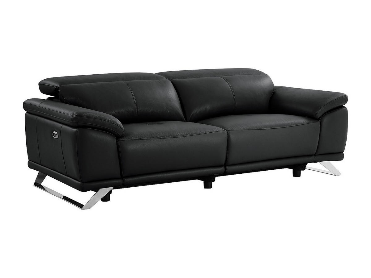 RELAXSOFA - 3 Personen - leder - schwarz Azidee - Schwarz, Leder (220/76/107cm) - Vente-Unique