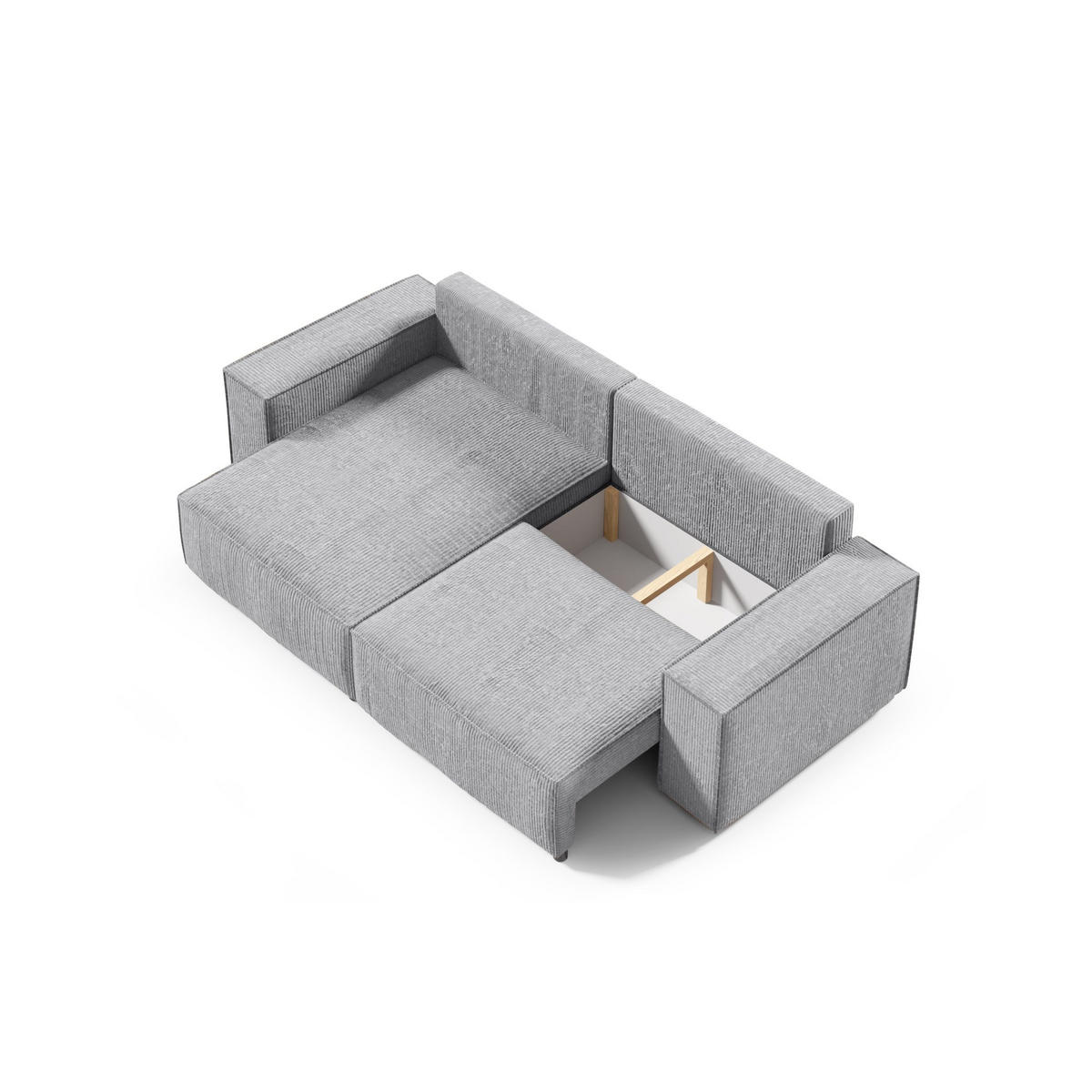 ECKSOFA Schlaffunktion Sekwana mini Grau - Grau, Textil (148/257cm) - Fedve