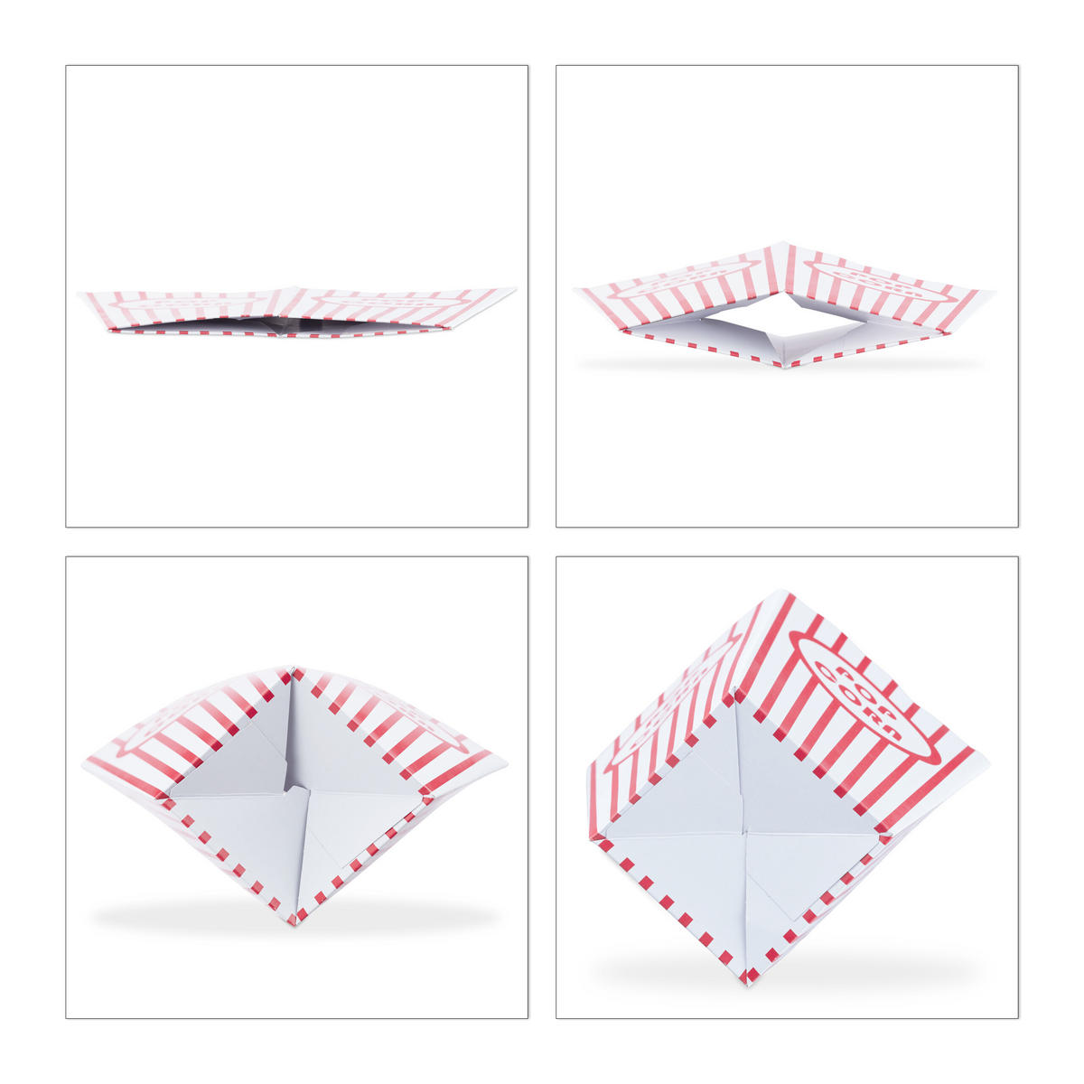 72XPOPCORNTÜTEN - Multicolor, Wellpappe (10.5/16/10.5cm) - Relaxdays