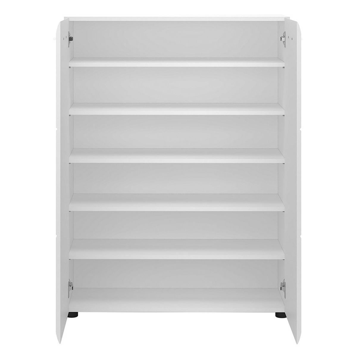 SCHUHSCHRANK Malabo-129 - Weiß, Holzwerkstoff (90/120/36cm) - Lomado