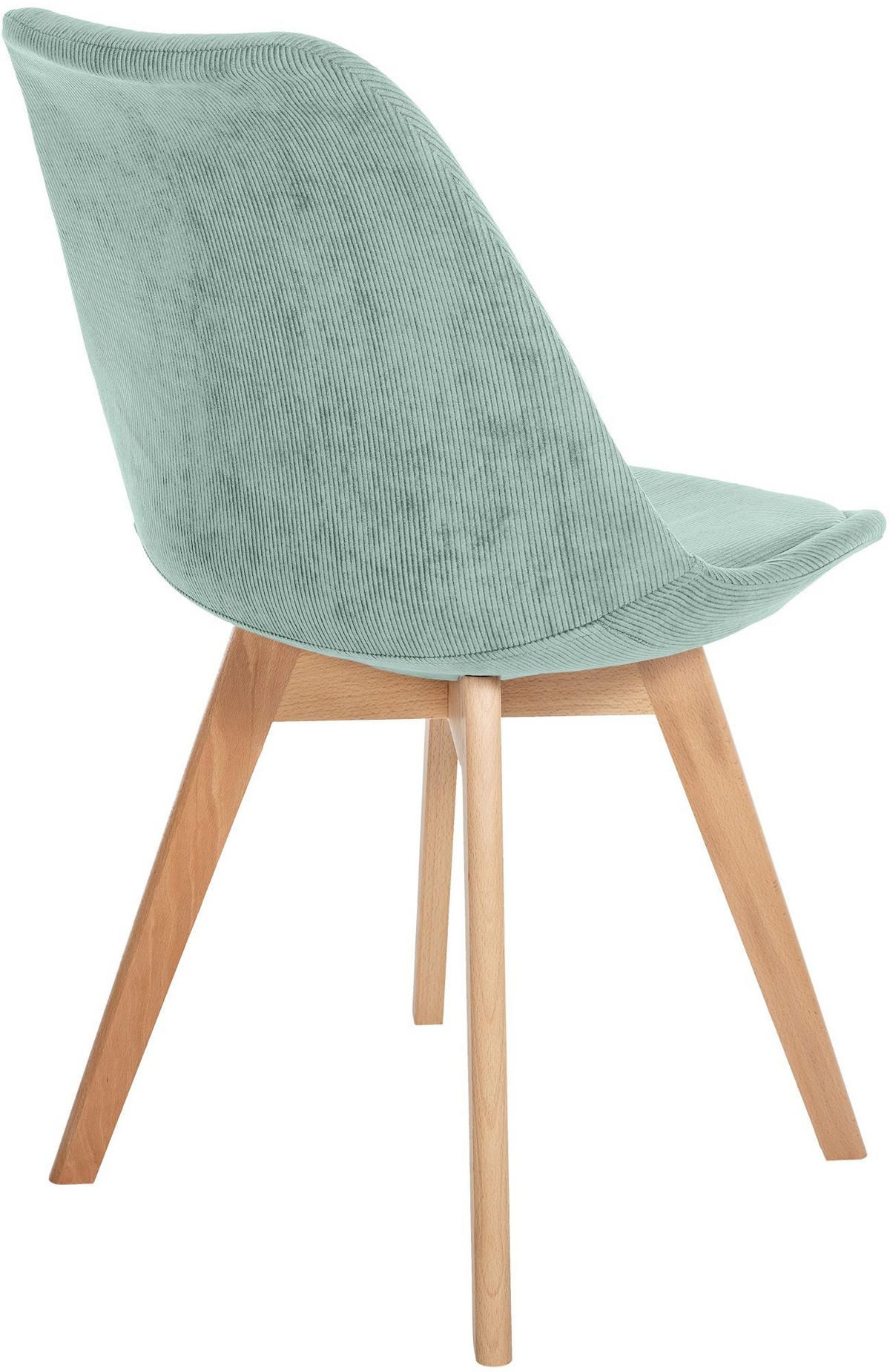 STUHL Cord Türkis - Türkis/Eukalyptusholzfarben, Holz/Textil (49/83/50cm) - CLP