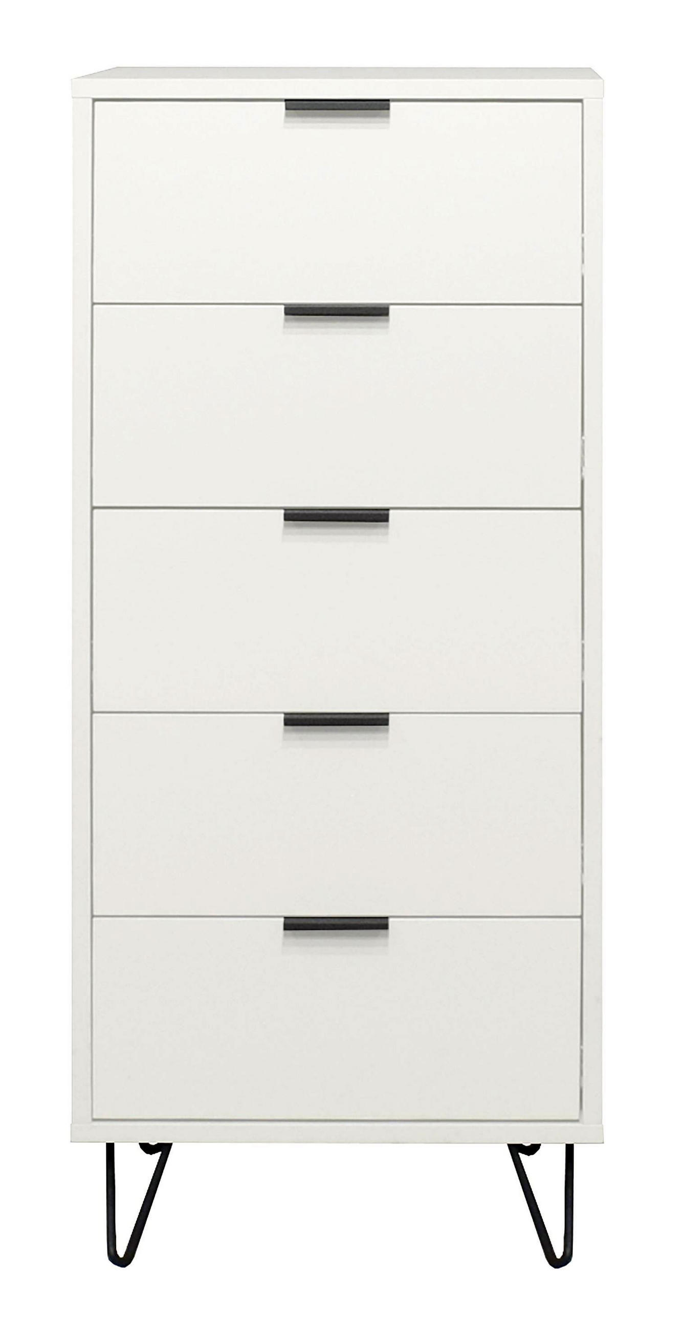 KOMMODE Erna 51x45x123 Kreidegrau matt Lack - Hellgrau, Holzwerkstoff (51/123/45cm) - 58aufmkessel
